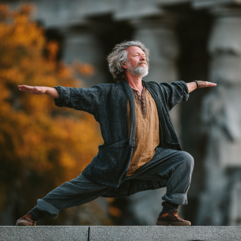 Békés jóga terem idősebbeknek kialakított környezettel